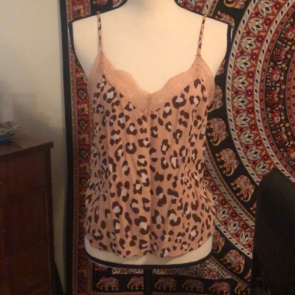 Leopard pink tank top